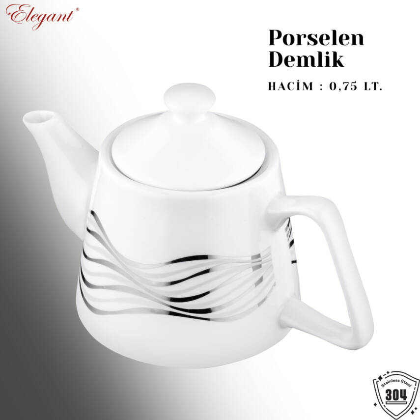 Topaç Mini Porselen Demlikli Bakalit Kulp - Beyaz - 3