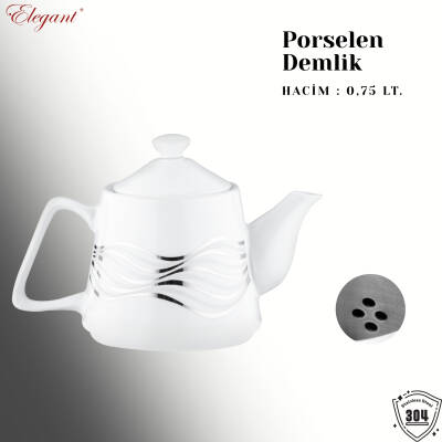 Topaç Mini Porselen Demlikli Bakalit Kulp - Beyaz - 4